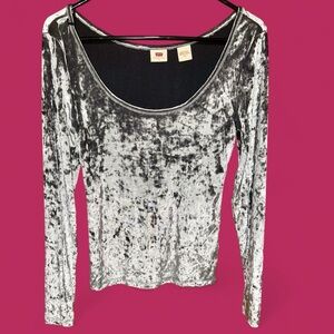NWOT Levi's Metallic Silver Long Sleeve Top